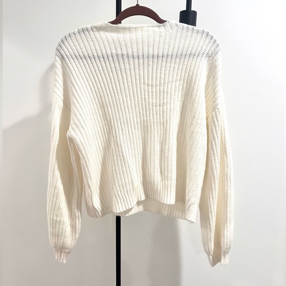 White Ribbed Sweater - Picture 3 of 3